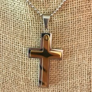 **SOLD** Men’s Gold & Silver Plated Cross Pendant